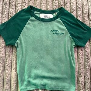 Trendy Land Rover Cropped Green Tee
